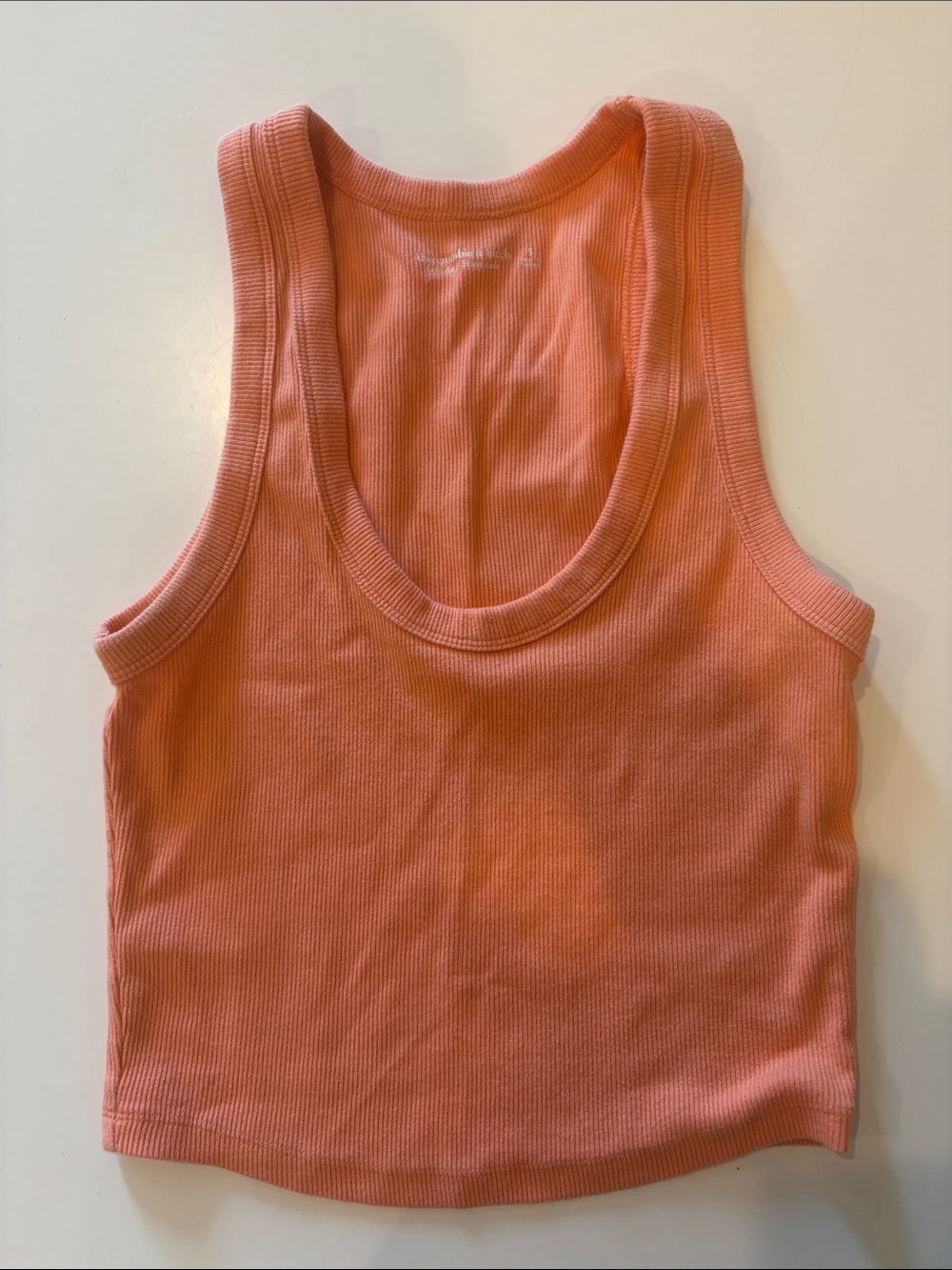 Abercrombie & Fitch Coral Ribbed Scoop Tank
